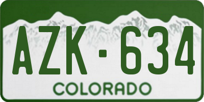 CO license plate AZK634