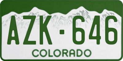 CO license plate AZK646