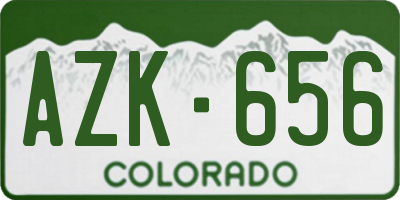 CO license plate AZK656