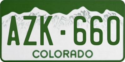 CO license plate AZK660