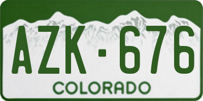 CO license plate AZK676