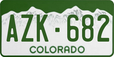 CO license plate AZK682