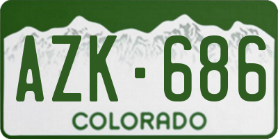 CO license plate AZK686