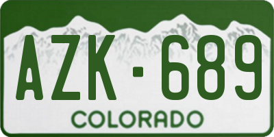 CO license plate AZK689