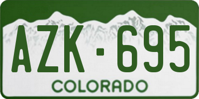 CO license plate AZK695