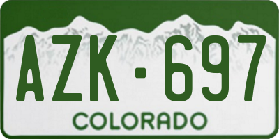 CO license plate AZK697