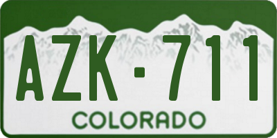 CO license plate AZK711
