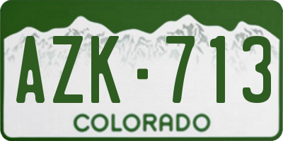 CO license plate AZK713