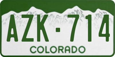 CO license plate AZK714