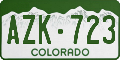 CO license plate AZK723