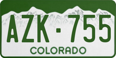 CO license plate AZK755