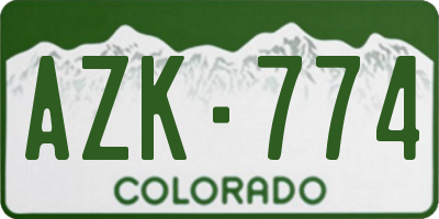 CO license plate AZK774