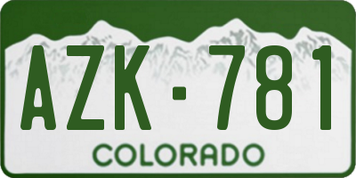 CO license plate AZK781