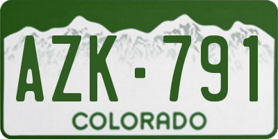 CO license plate AZK791