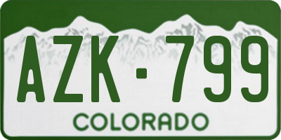 CO license plate AZK799