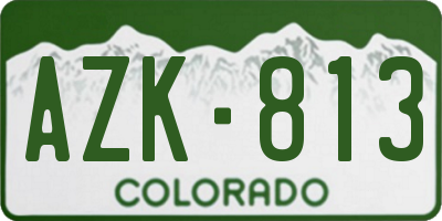 CO license plate AZK813