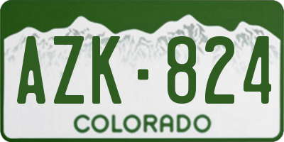 CO license plate AZK824
