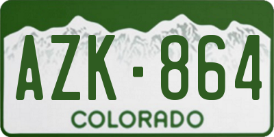 CO license plate AZK864
