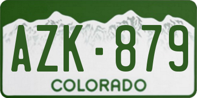 CO license plate AZK879