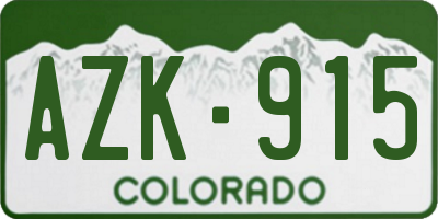 CO license plate AZK915