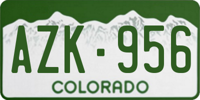 CO license plate AZK956