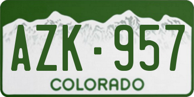 CO license plate AZK957