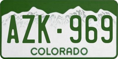 CO license plate AZK969