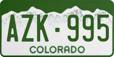 CO license plate AZK995