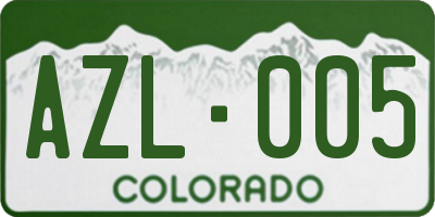 CO license plate AZL005