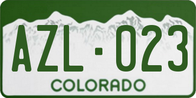 CO license plate AZL023