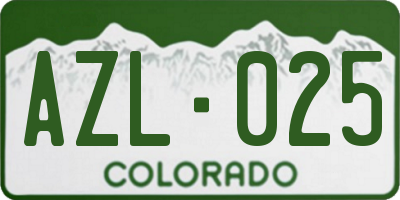 CO license plate AZL025