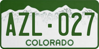 CO license plate AZL027