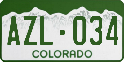 CO license plate AZL034