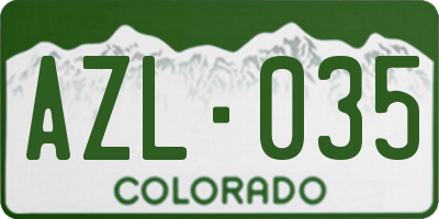 CO license plate AZL035