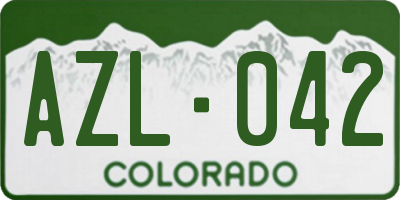 CO license plate AZL042