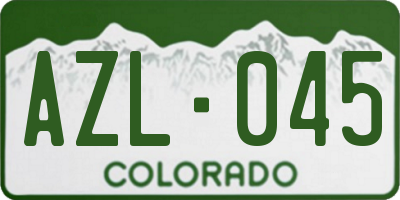 CO license plate AZL045