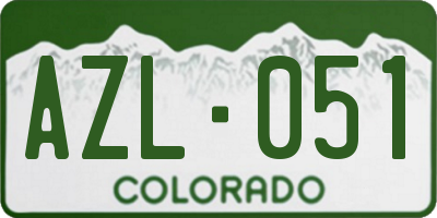 CO license plate AZL051