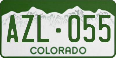 CO license plate AZL055