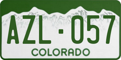 CO license plate AZL057