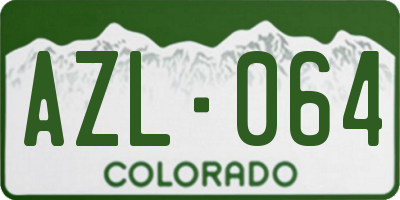 CO license plate AZL064
