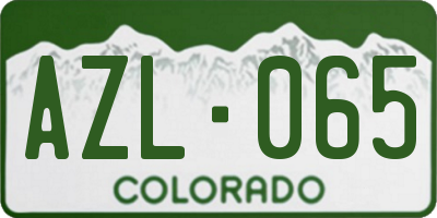 CO license plate AZL065