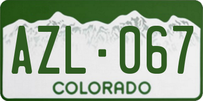 CO license plate AZL067