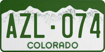 CO license plate AZL074