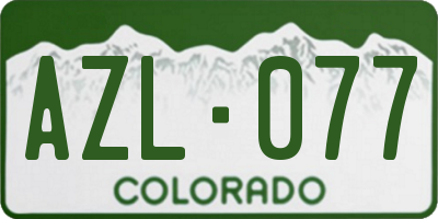 CO license plate AZL077