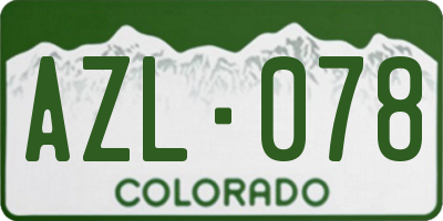 CO license plate AZL078