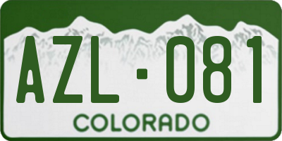 CO license plate AZL081