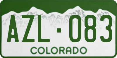 CO license plate AZL083