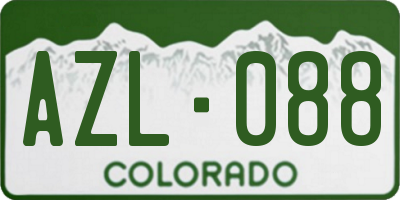 CO license plate AZL088