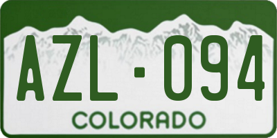 CO license plate AZL094