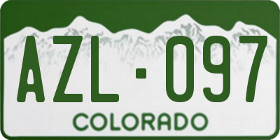 CO license plate AZL097
